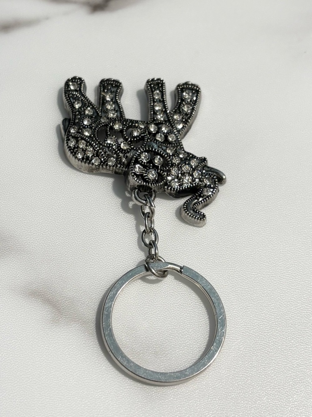 Rhinestone Elephant Keychain - Picture 4 of 15
